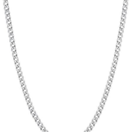 3.5mm Cuban Link Chain for Men Silver Tone Black 14K Gold Plated Stainless Steel Necklace 16 18 20 22 24 26 28 Inch