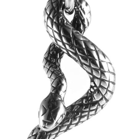 Gothic Men's Stainless Steel Animal Snake Pendant Chain Necklace
