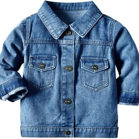 Toddler Kid Baby Boys Denim Jacket Long Sleeve Button Down Jeans Coat Cowboy Overcoat Hoodie Casual Outerwear