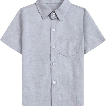 Mens & Boys Cotton Short Sleeve Casual Button Down Shirts, 12 Months - Men 2XL