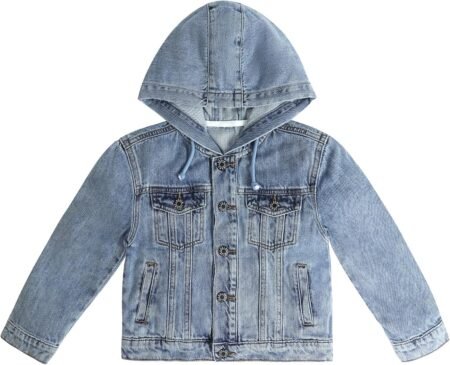 Boys Denim Jacket Little Big Kids Simple Design Hooded Jean Coat