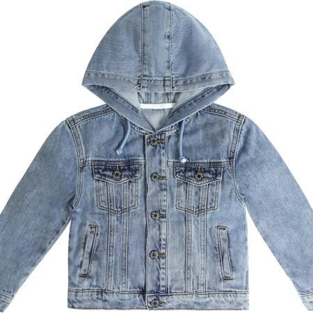 Boys Denim Jacket Little Big Kids Simple Design Hooded Jean Coat