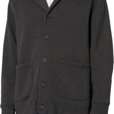 Men's Long-Sleeve Fleece Shawl-Collar Cardigan