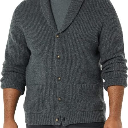 Men's Long-Sleeve Soft Touch Shawl Collar Cardigan